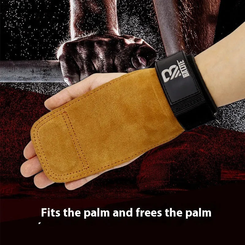 Brown wrist protectors for fitness training and pull-up exercises