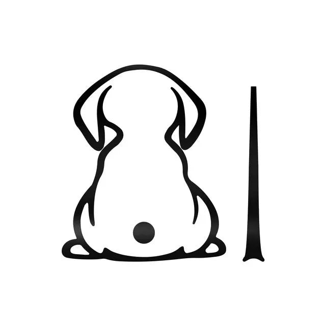 Cartoon cat silhouette car rear wiper decal sticker in multiple colours on white background