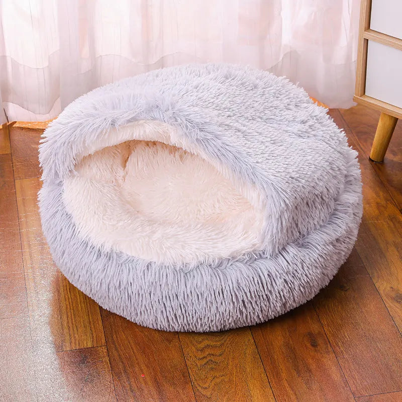 Waterproof cloth dog kennel in a semi-surrounded design shown in a gradient colour.