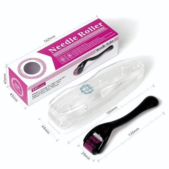 Titanium microneedle derma roller for face and scalp with six depth sizes from 0.2mm to 1.0mm