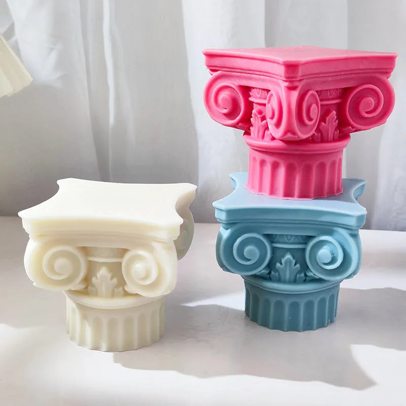 Roman pillar silicone mould for candles, chocolate, cake, and crafts