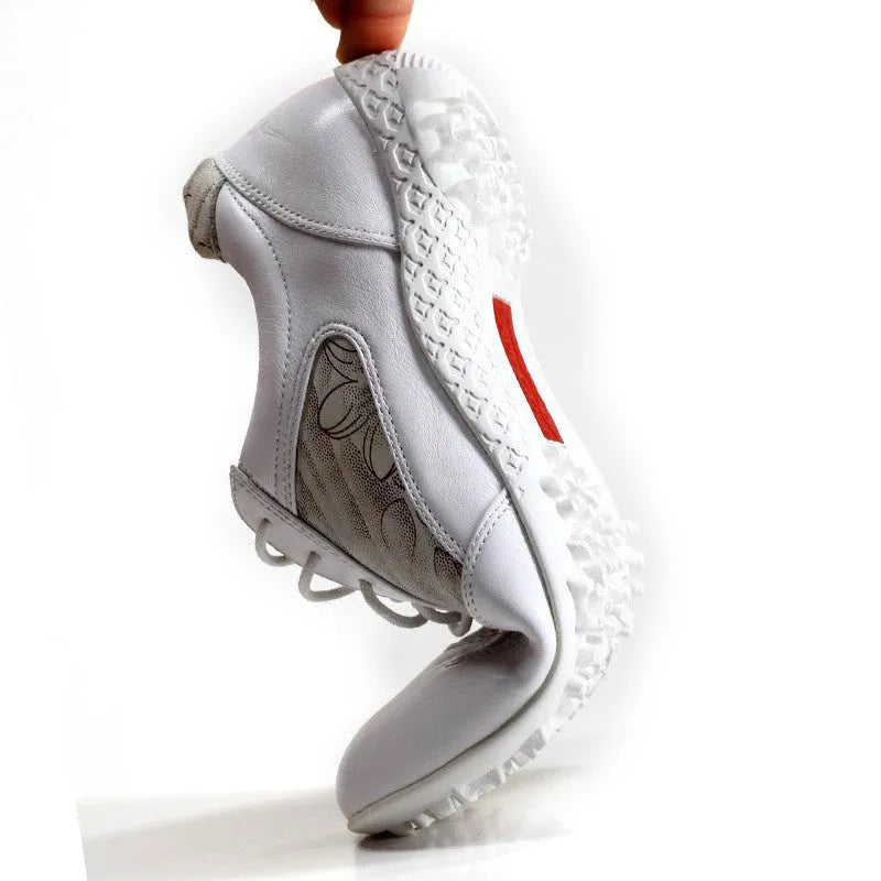 Women's light soft casual cowhide leather waterproof breathable non-slip sneakers in apricot colour with rubber sole