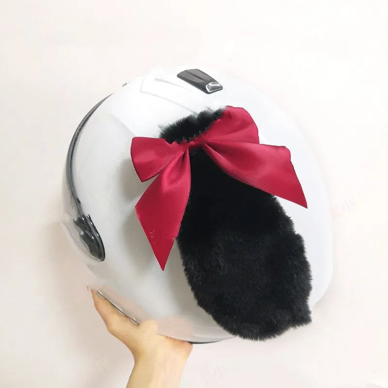 Carbon fibre rabbit ear decoration for motorcycle helmet in multiple colour choices.