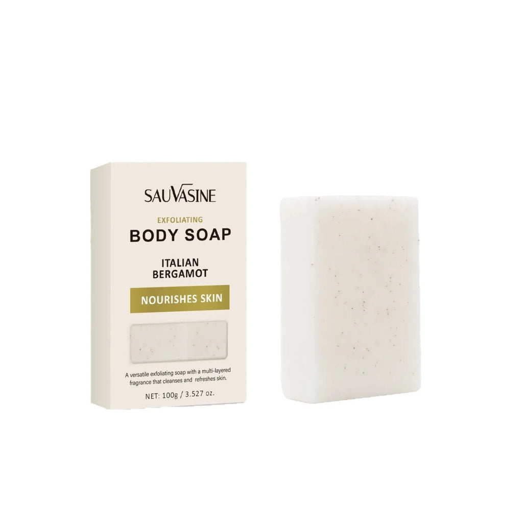 Exfoliating body soap with moisturising properties for adult skin care
