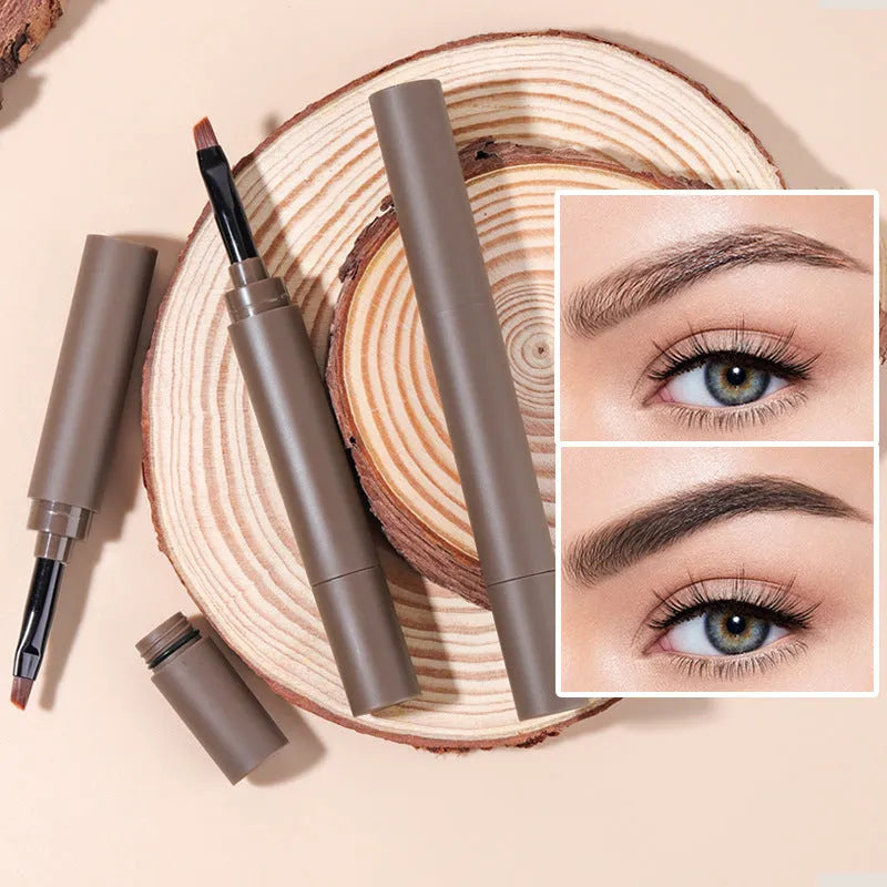 Double-headed eyebrow cream with pencil and powder ends showing five shade options