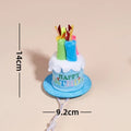 Printed polyester dog birthday hat and drool towel set in blue with creative triangular binder design