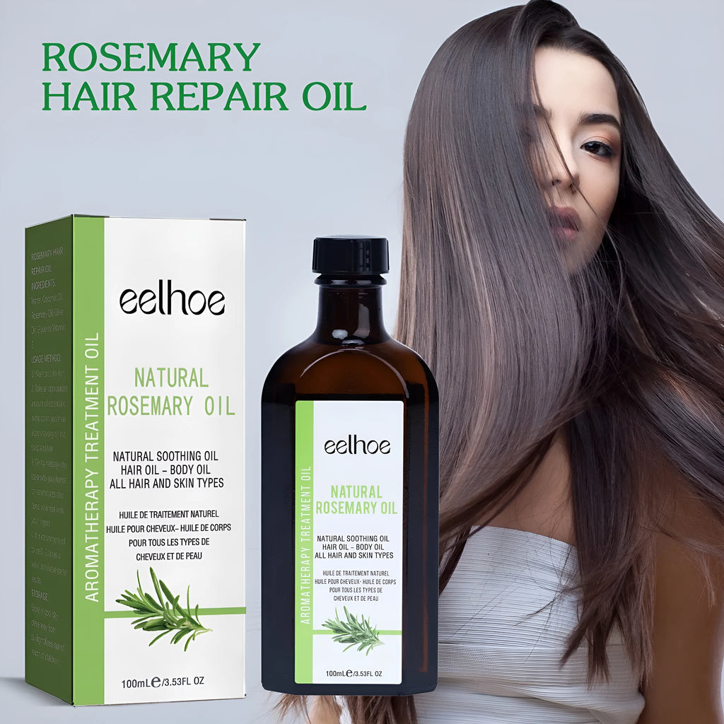 Rosemary hair care essential oil 100ml bottle with anti-frizz and split end care formula