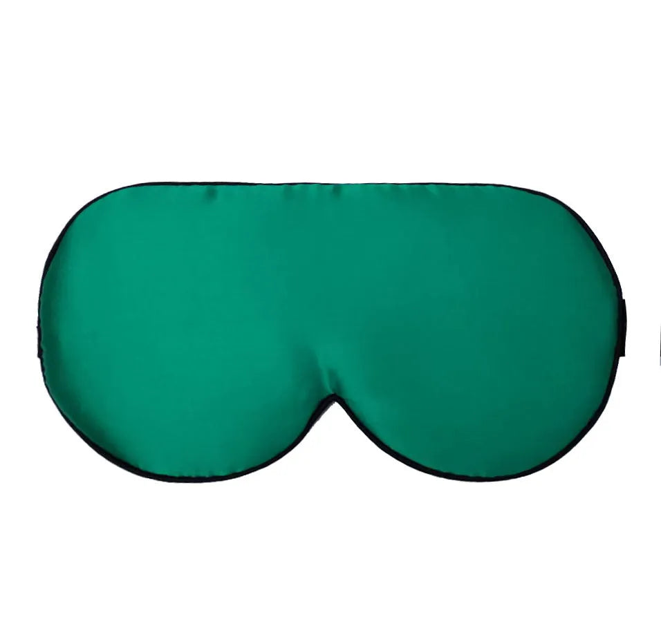 Double-sided mulberry silk eye mask in a choice of 22 colours, showing embroidered print.