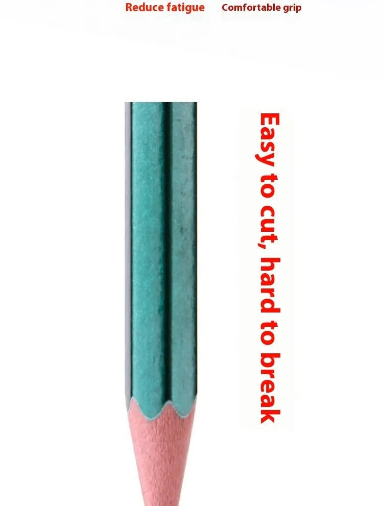Box of 10 green hexagonal wooden pencils in 2B and HB graphite grades