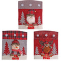 Three-dimensional cartoon chair cover set with Santa, snowman, and deer designs in cloth material