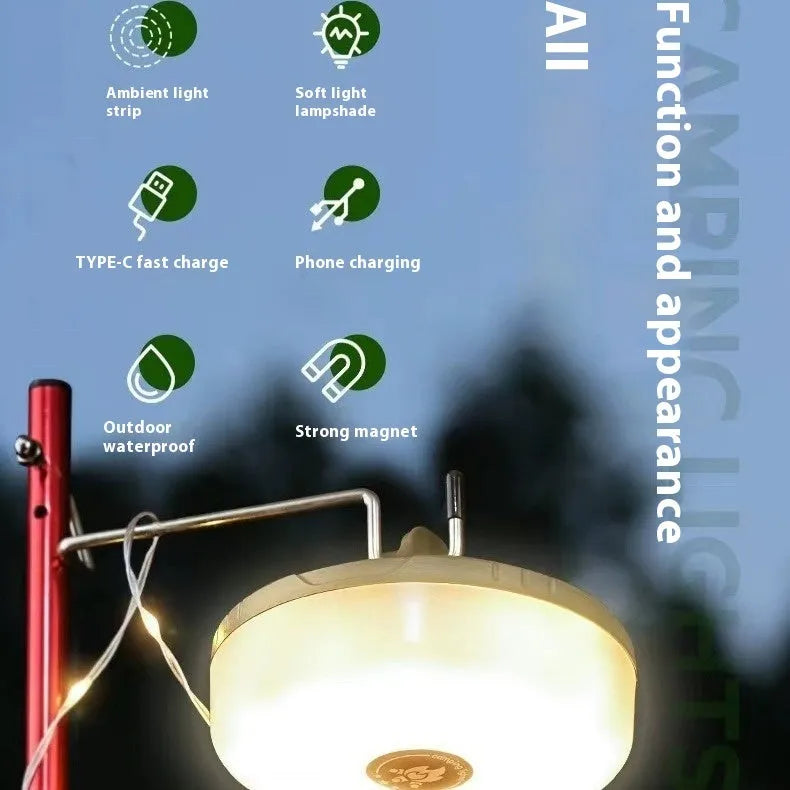 Charging multifunctional camping lantern M with warm light and colourful light modes