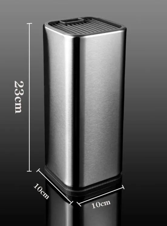 Stainless steel kitchen tool holder with 8 inch knife organiser and detachable storage bucket in black colour
