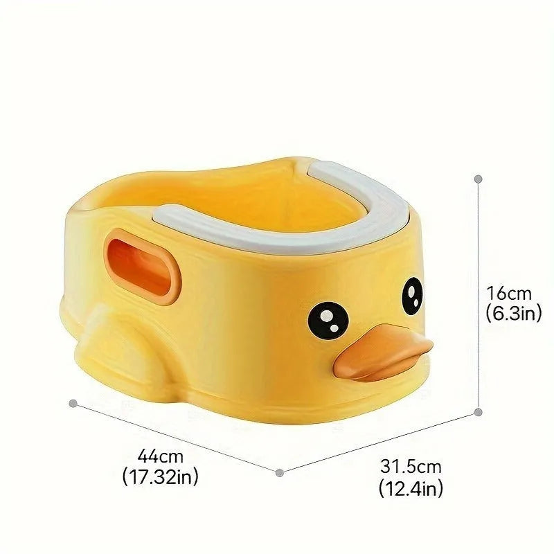 Blue PVC duck-shaped bath tub for washing small dogs and cats at home without electricity