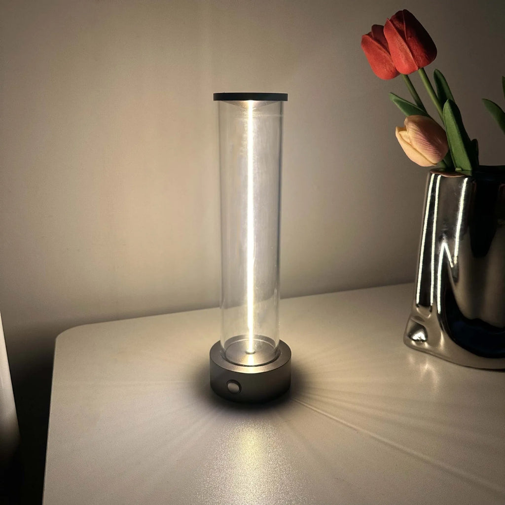 LED line glass magnetic suction light strip with transparent tube and USB charging cable