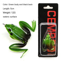 Bionic thunder frog snake head fishing lure with double hooks in grass green colour
