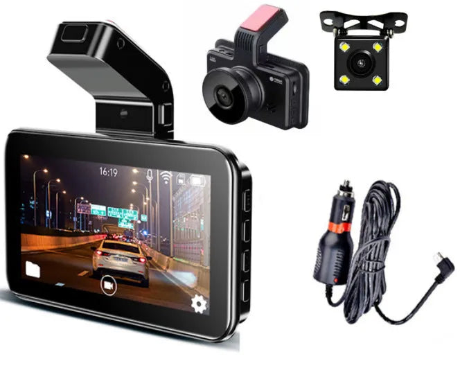 3-inch HD car DVR dashboard camera with double lens for front and back recording