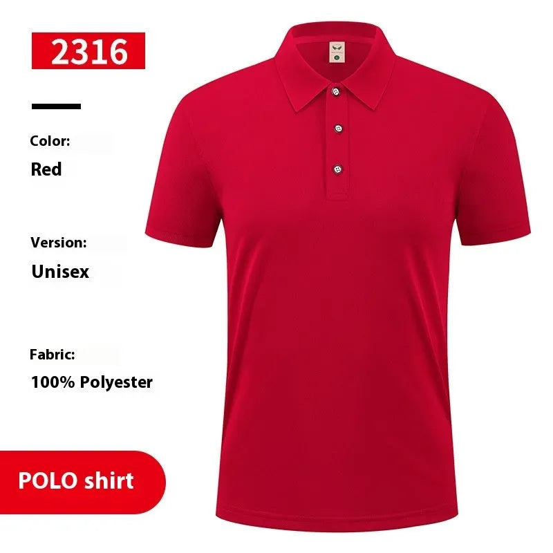 Ice silk polo shirt with short sleeves and logo print in multiple colour options