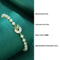Hetian jade bracelet butterfly design cyan sterling silver inlay 6mm women's light luxury
