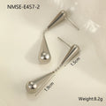 Stainless steel tassel water drop earrings with Y-word chain ornament in 18K gold electroplated finish, geometric drop-shaped design