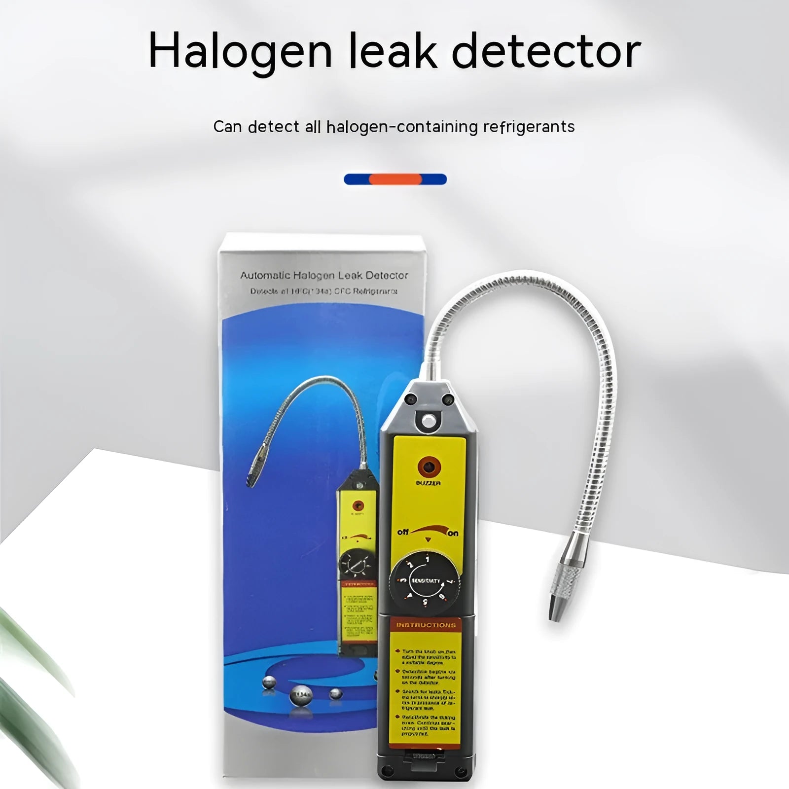 WJL-6000 electronic halogen refrigerant leak detector with extended 20cm probe for automotive and HVAC systems