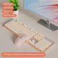 Prewalker V3 silent keyboard and mouse set in retro green colour on a desk.
