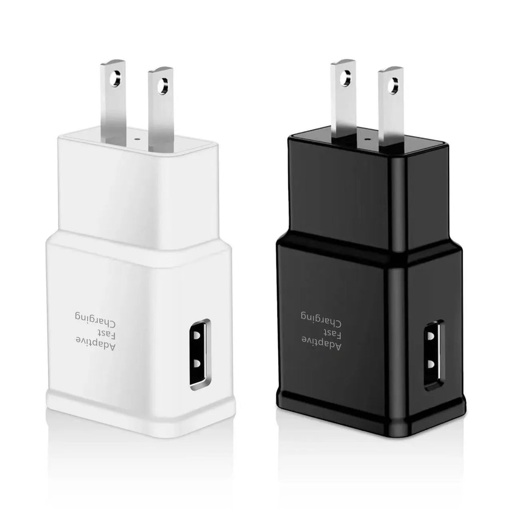 British Standard 9V2A fast charging plug in white, front view showing USB port and UK pins
