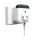 White Tuya WiFi smart temperature control socket with US 3-hole outlet and temperature sensor probe