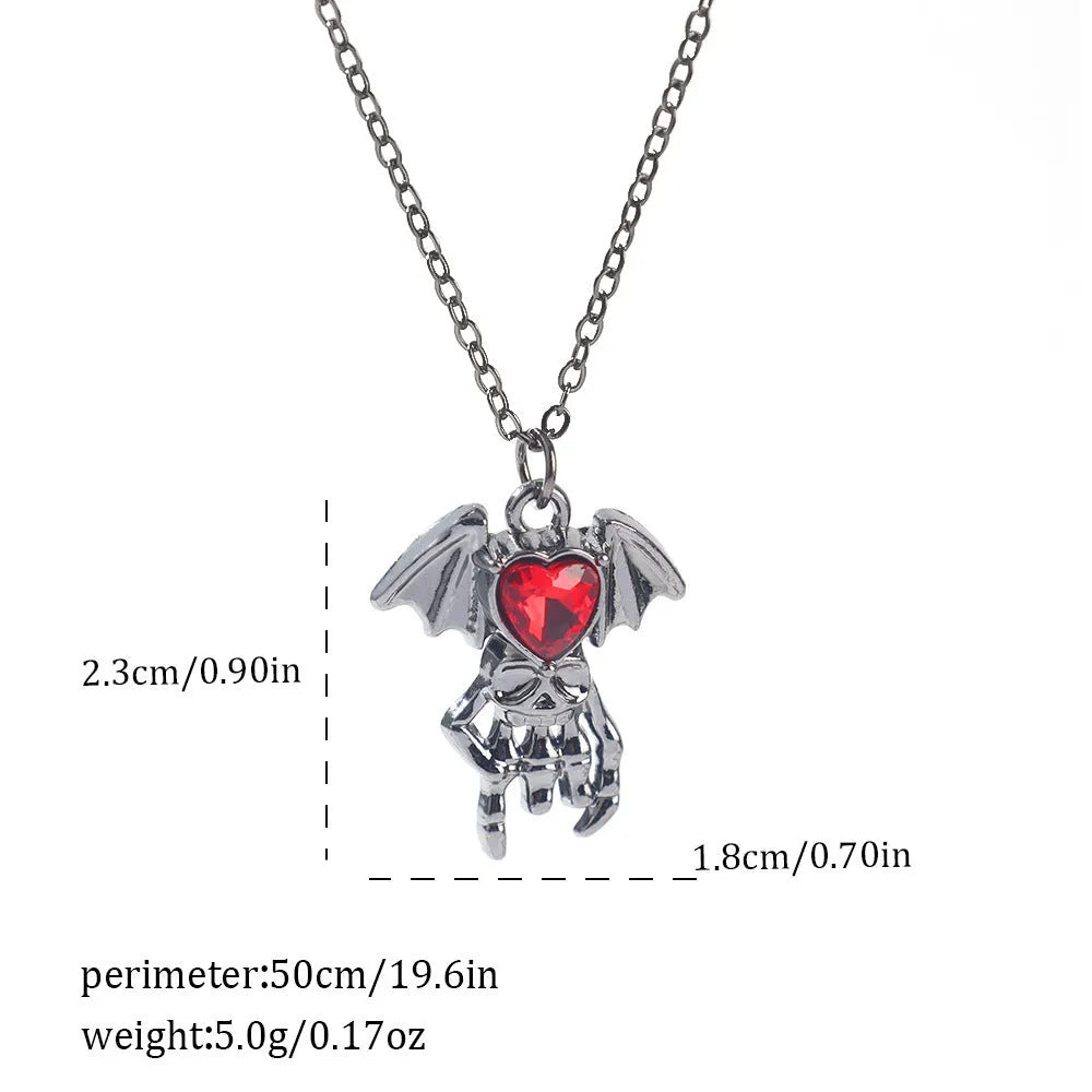 Halloween necklace with zinc alloy pendant showing bat, spider and celestial designs in electroplated colours