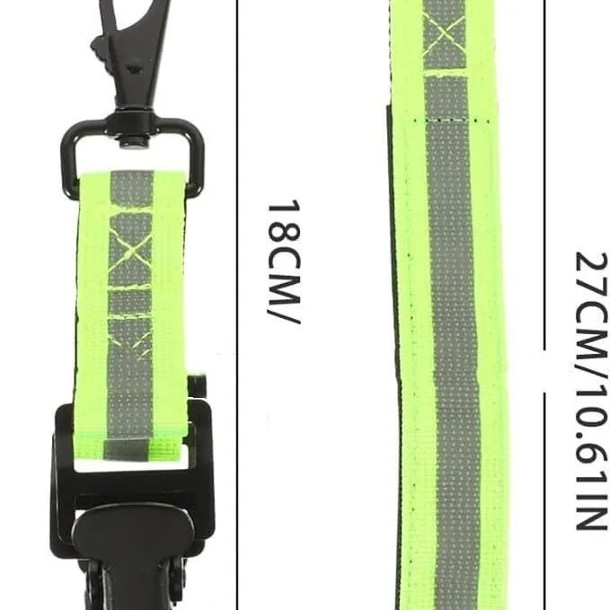 Fluorescent green fireman glove safety clamp with metal buckle and reflective lining