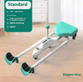 Steel frame leg stretching equipment with foam padding in blue colour with backrest