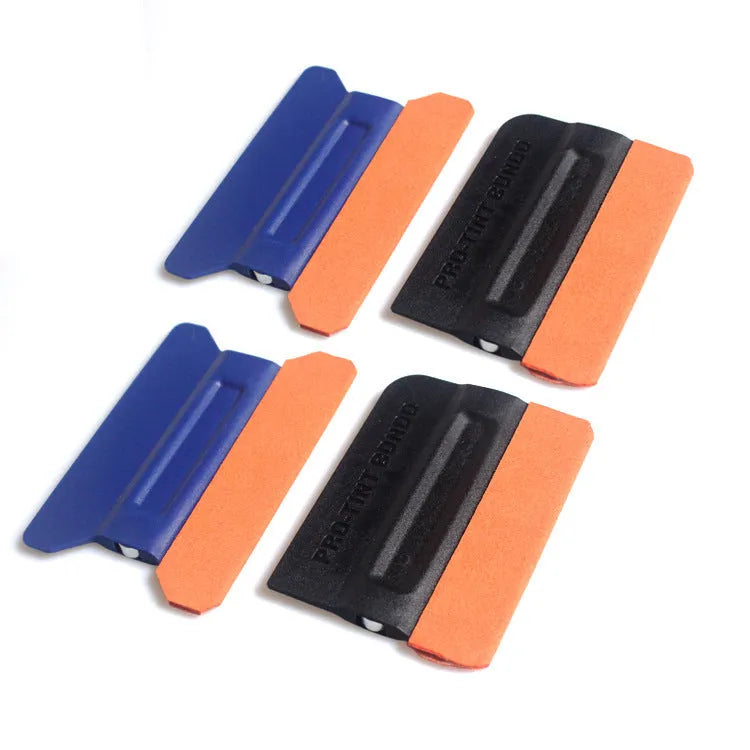 Professional car film scraper tool with ABS handle and multiple blade options for wrap removal