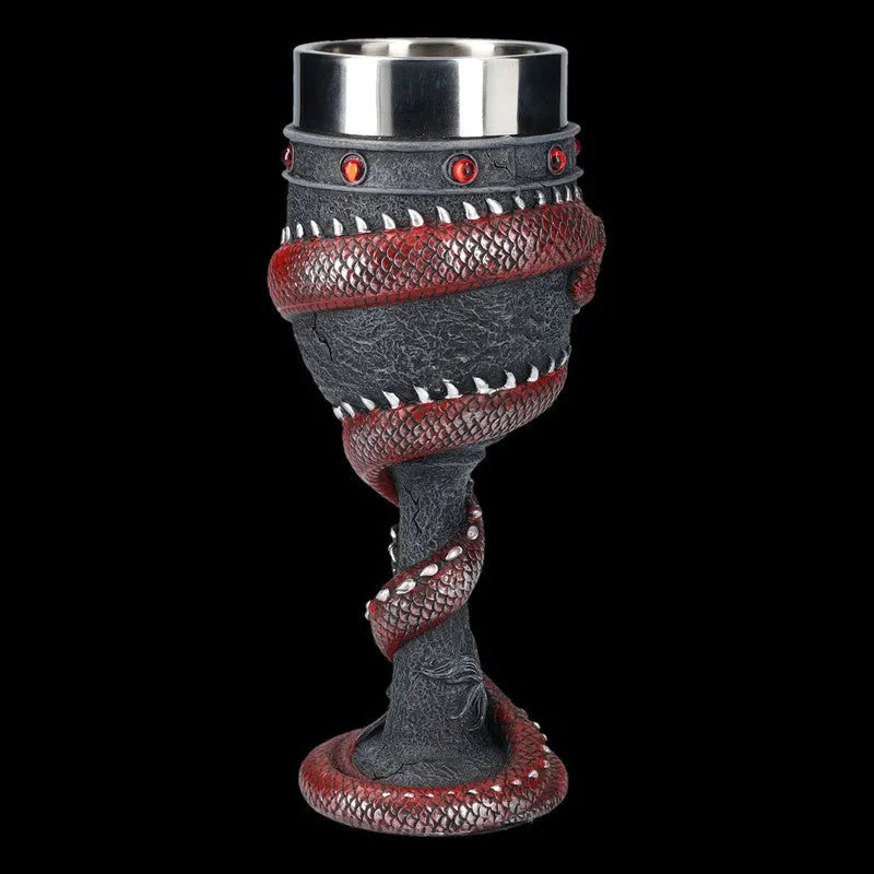 Chinese dragon design 3D stainless steel red wine glass with 200ml capacity in gold colour