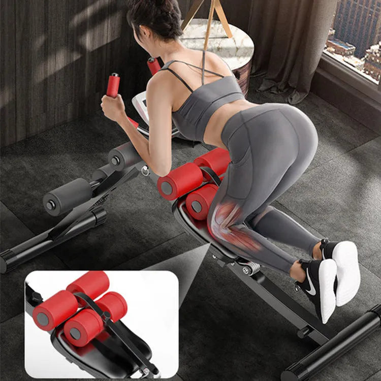 Home female belly training waist-shaping machine with metal frame and ribbon drawstring, 113x30x70cm