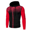 Men's zipper hooded panel sweatshirt in polyester, blue colour, full front zip