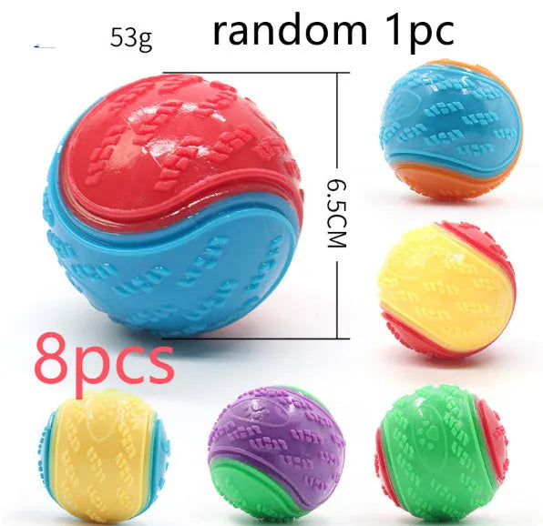 Dog Molar Long Lasting Ball TPR Toy, rubber ball for chewing and teeth cleaning, random colour