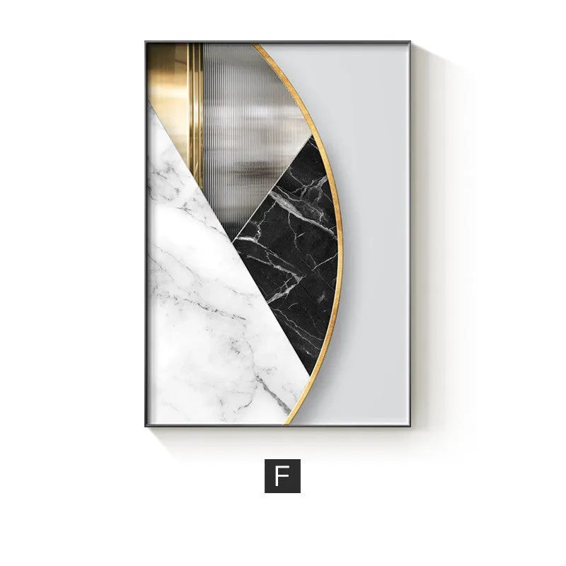 Abstract geometric pattern canvas wall art print in minimalist style