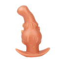 A purple unisex wearable masturbator made from liquid silicone, shown with size options S, M, L, XL.