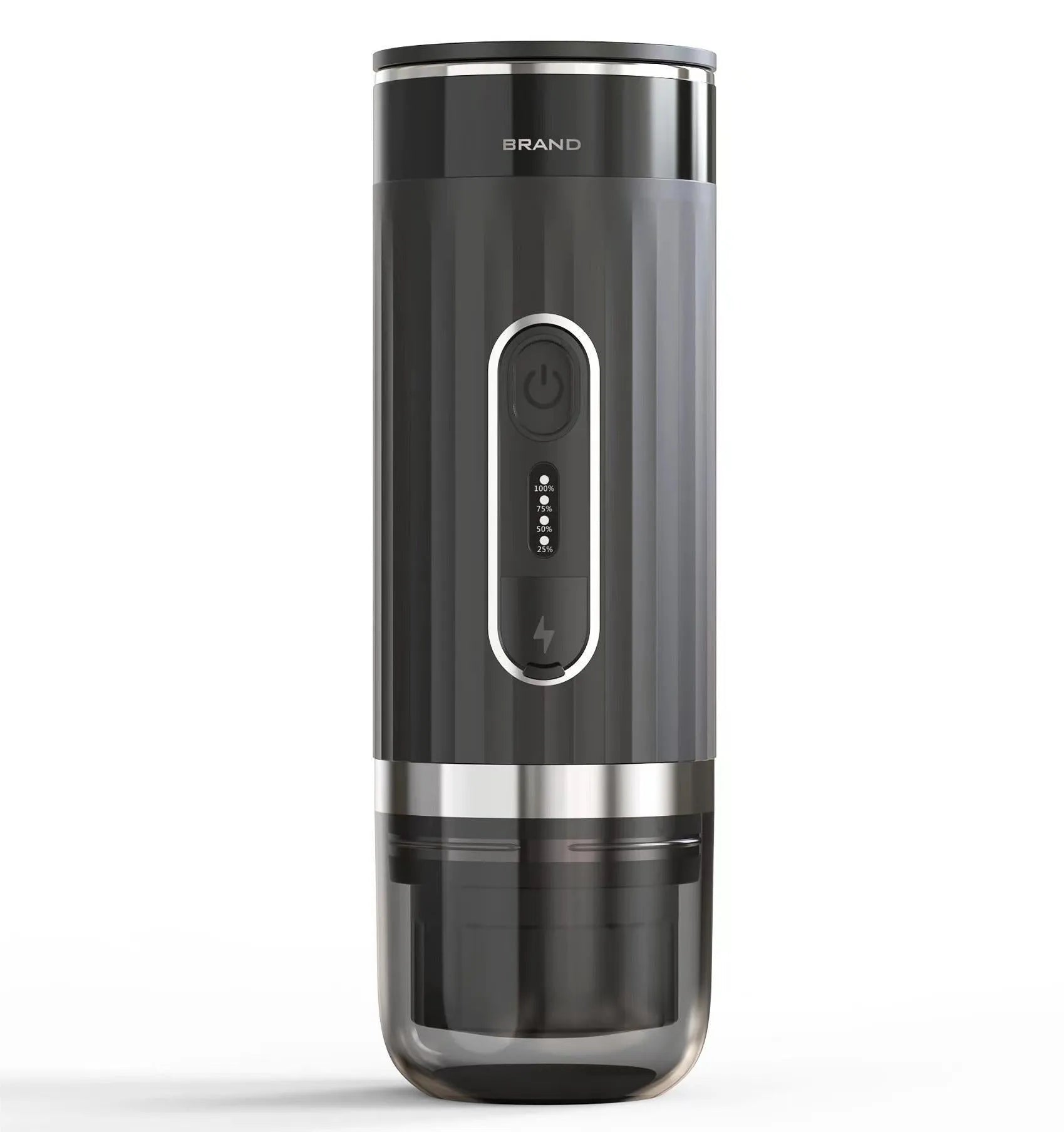 Black portable K-Cup coffee machine for vehicle and travel use with 36V DC input