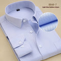 Men's black slim fit cotton business shirt with long sleeves and cardigan collar