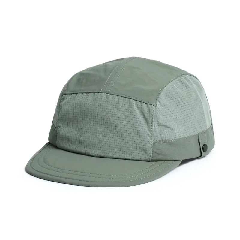 Dome crown soft tongue sun hat in Army Green colour, made from quick-drying polyester fabric.