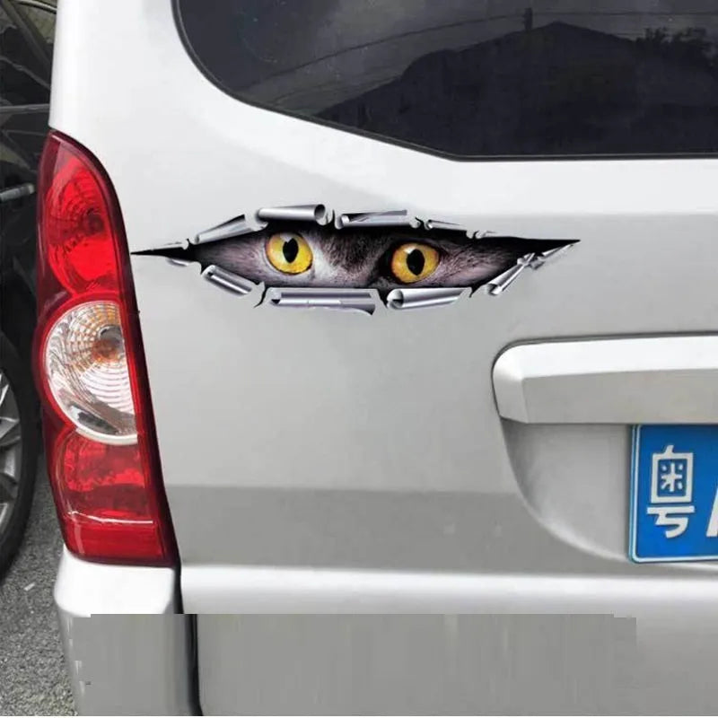 35cm 3D car bumper sticker with tiger eye and eagle eye patterns on transparent PVC material