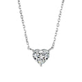 Silver-colour copper heart pendant necklace on a 45 cm chain