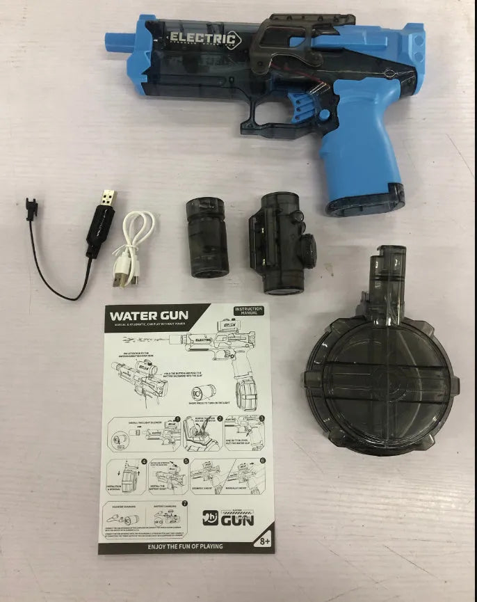 Fire Rat AC223 rechargeable electric water pistol with cool light in black or blue