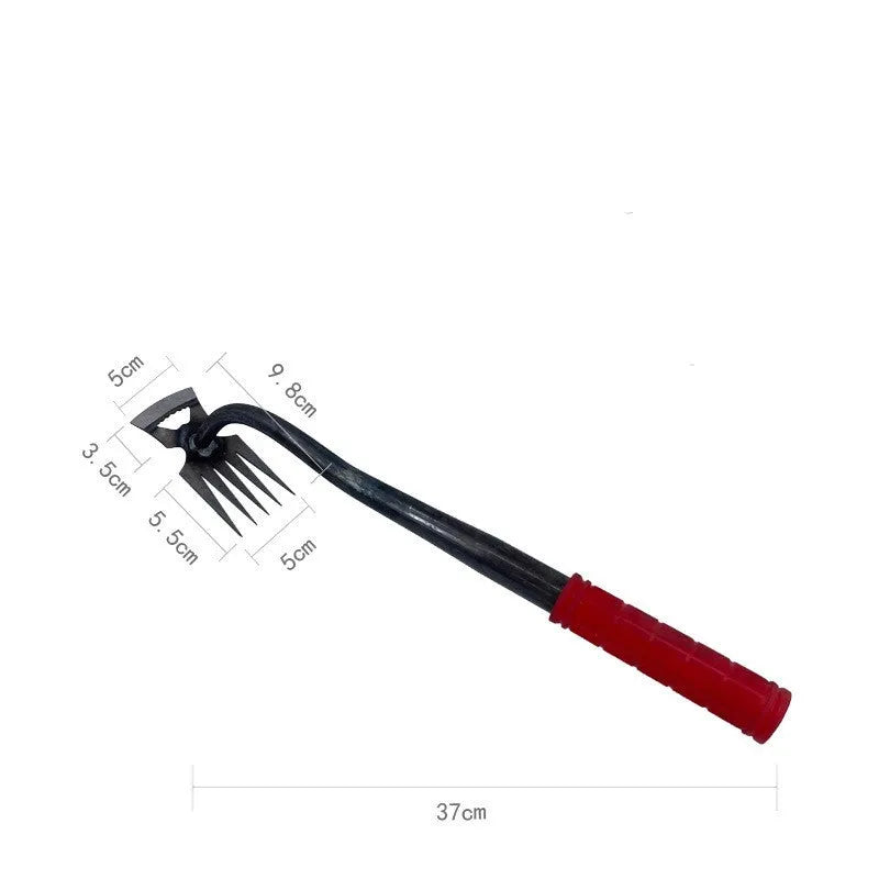 Multi-function alloy steel dual-purpose garden hoe rake for digging wild vegetables and weeding