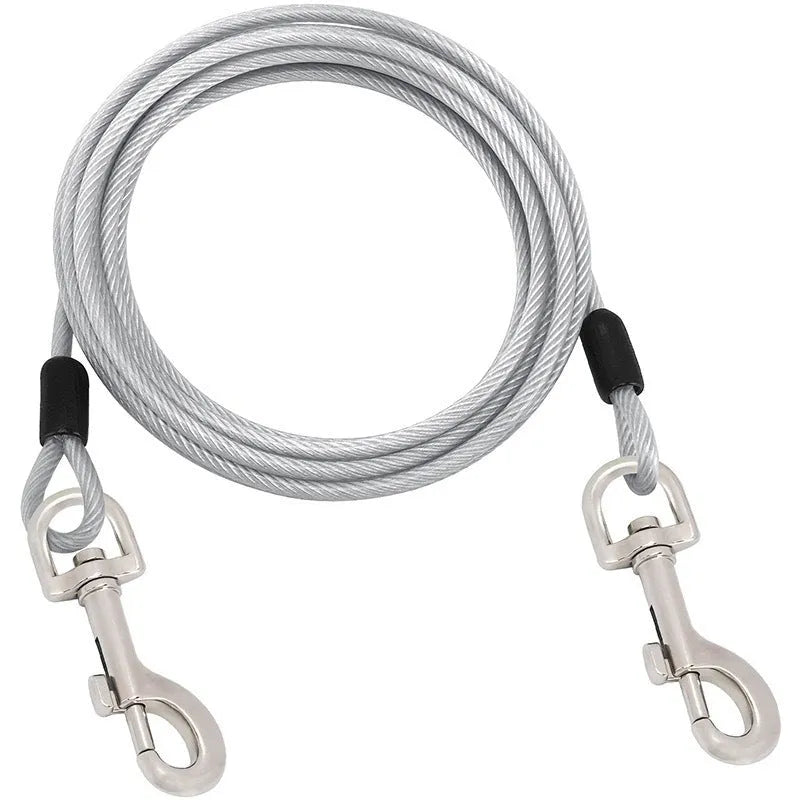 Anti-bite dog leash with steel wire core and Martin buckle stud, thick rope design, available in multiple colours and lengths