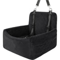 Black pet car mat made of Holland Velvet with dimensions 48x48x13cm on a car rear seat