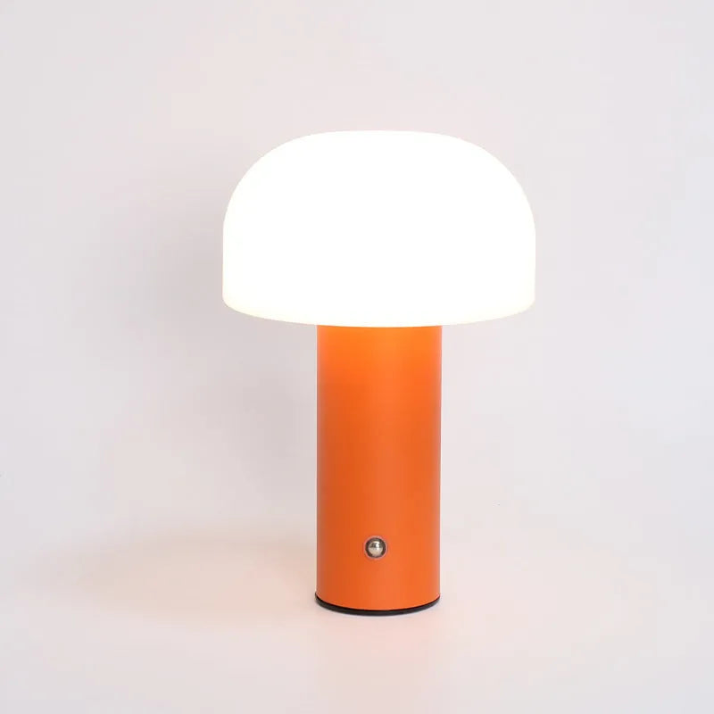 USB-powered plastic table lamp in choice of white, black, orange or green colours