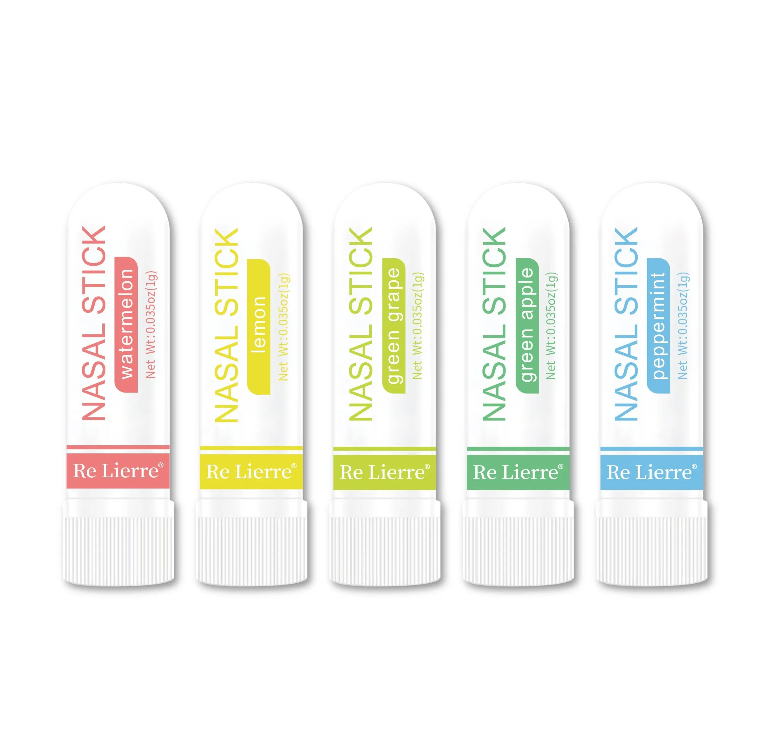 Re Lierre 5-in-1 Nasal Energy Bar white plastic inhaler stick with cap for breathing support