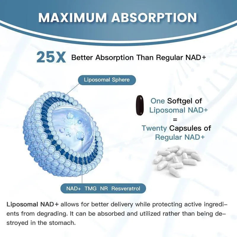 Bottle of Nicotinamide Mononucleotide Gel capsules with a choice of 60 or 120 count.