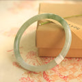 Green jade adjustable student bracelet with geometric 10mm width and traditional Chinese style